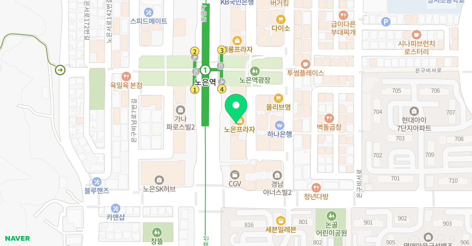 수학의힘 외대HS어학원 대전노은 위치