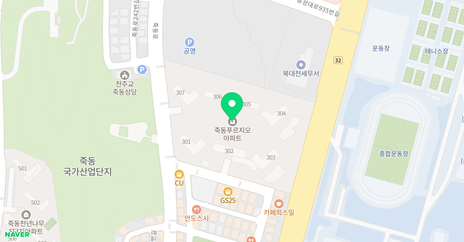 재능스스로교실 서대전죽동푸르지오점 위치