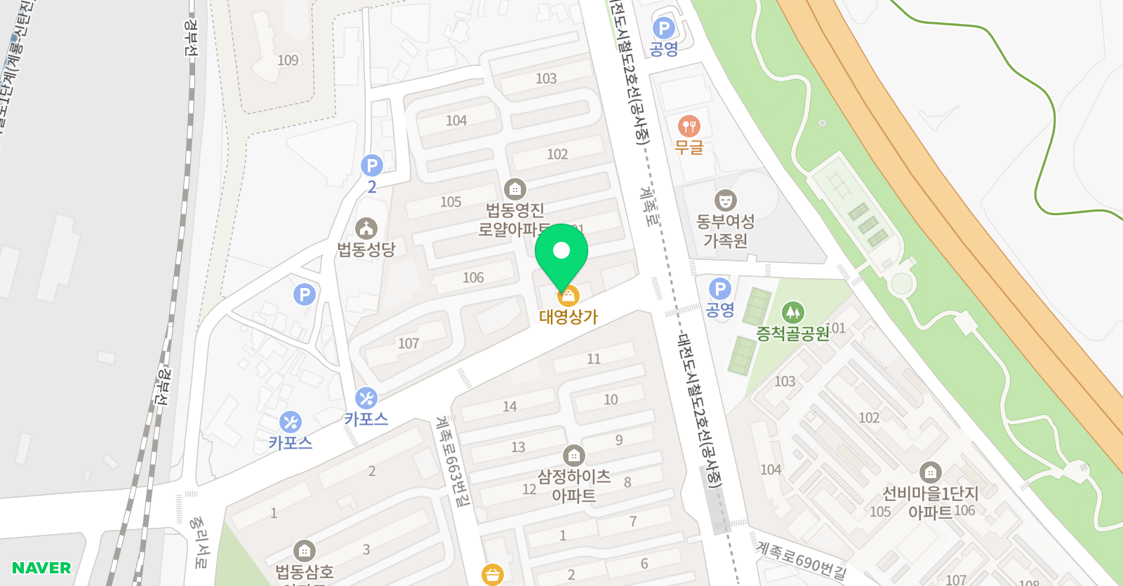 법동화랑 태권도 위치