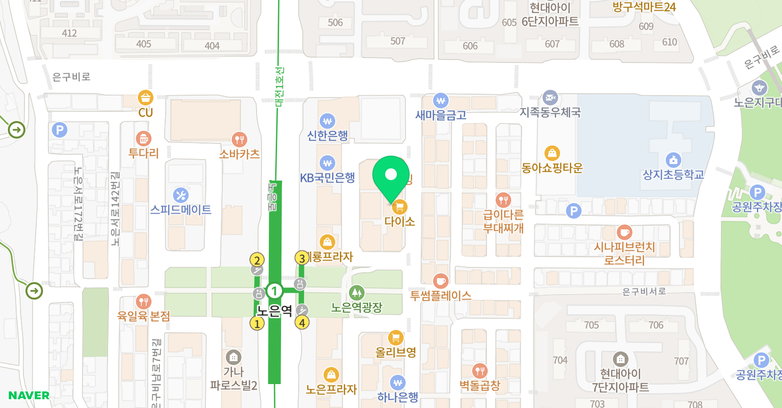 스폴리 스포츠클럽 노은점 위치