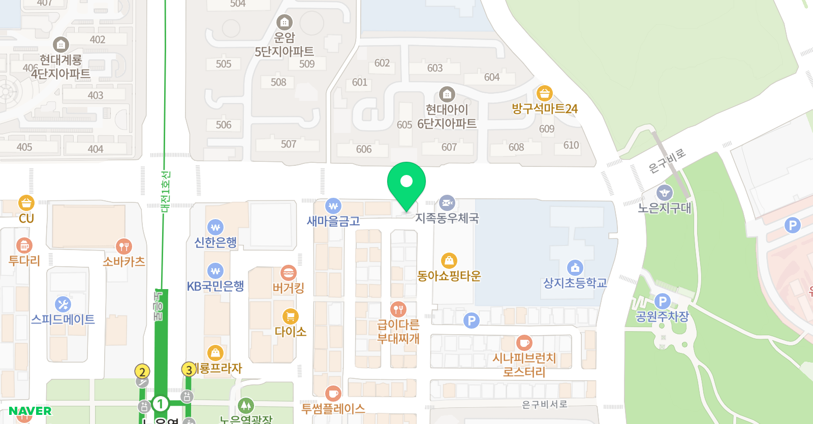 유투엠 노은학원 위치