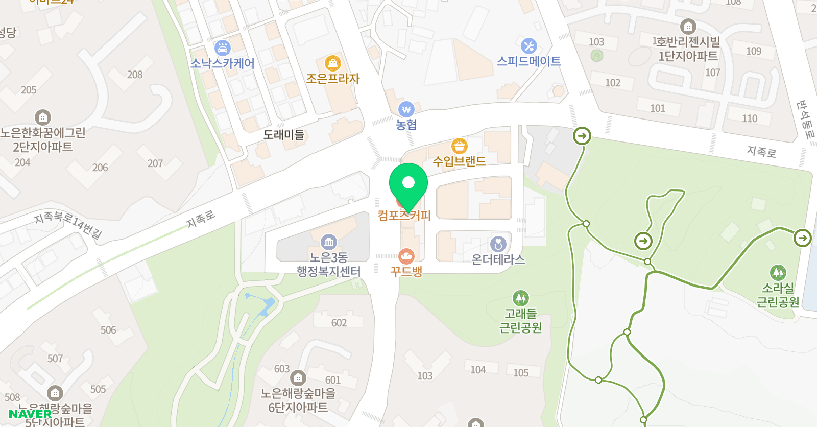 데일리 영어학원 지족점 위치
