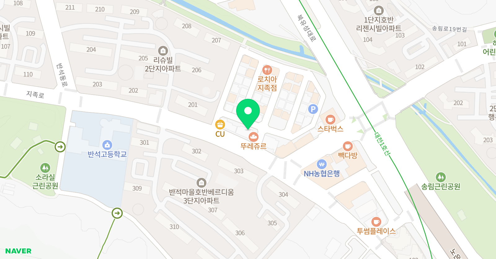 소나무향기 태권도 위치