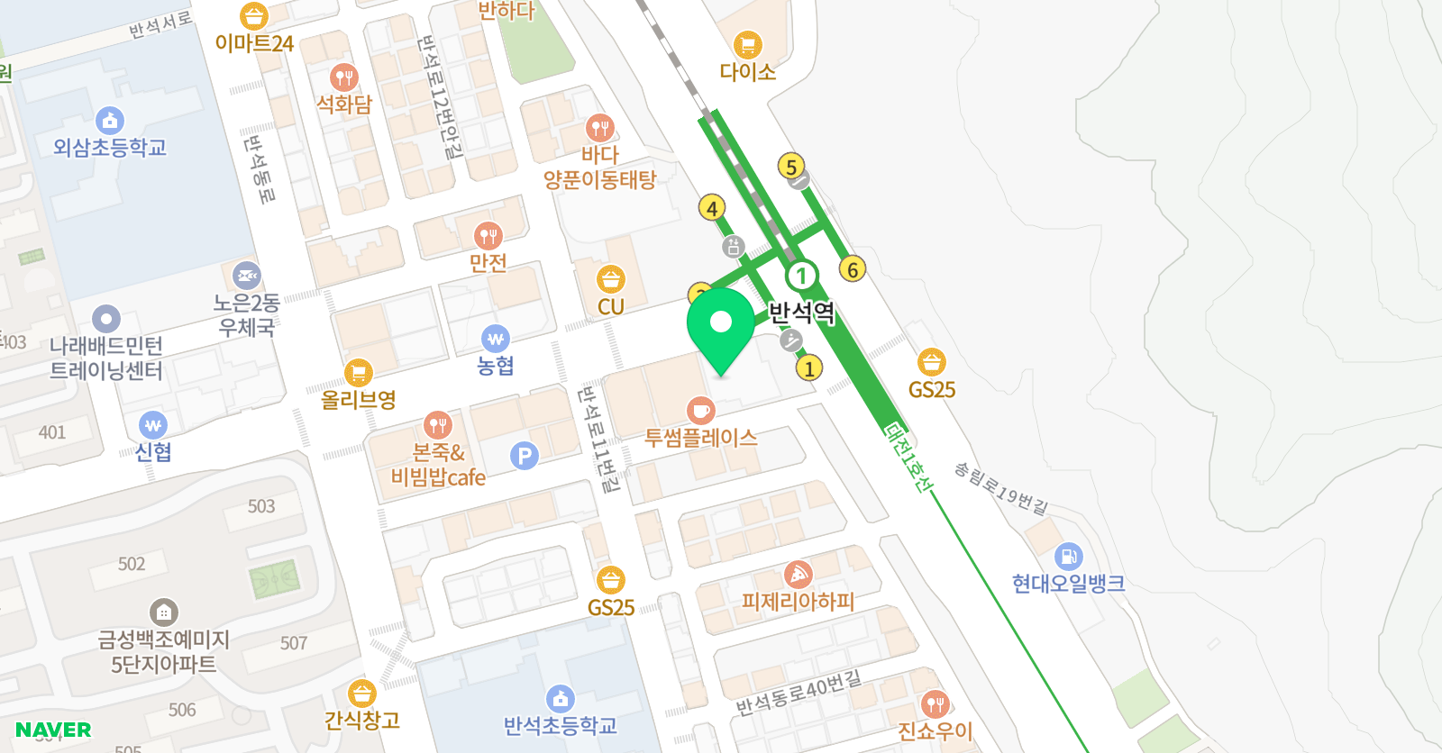 매쓰플랜 수학학원 반석지점 위치