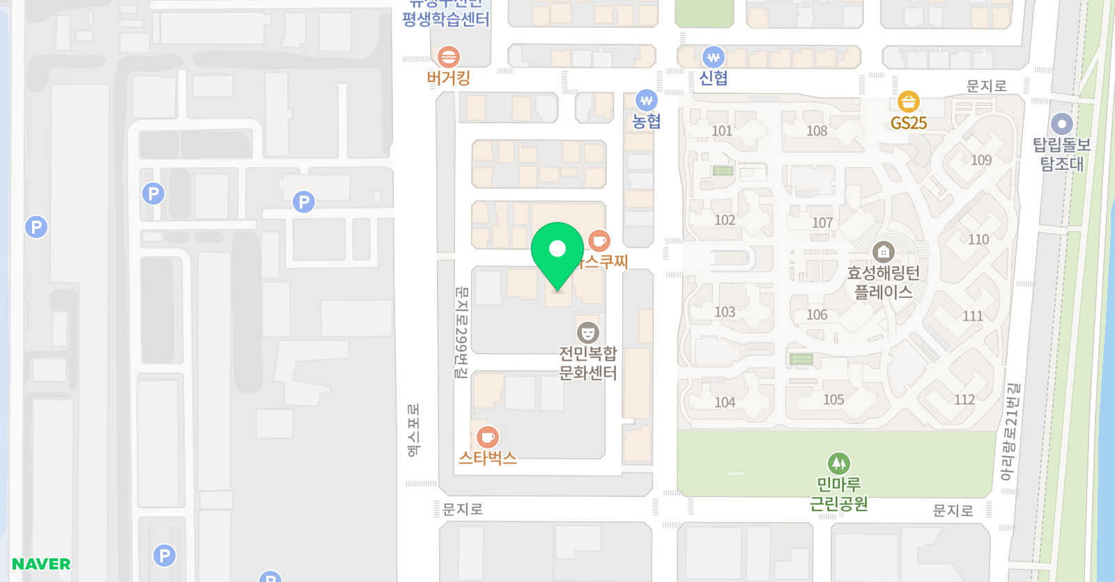 정음 태권도 위치