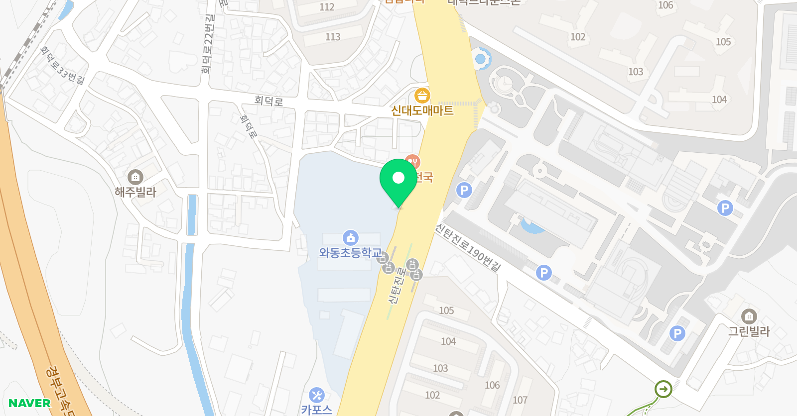 EM101학원 위치