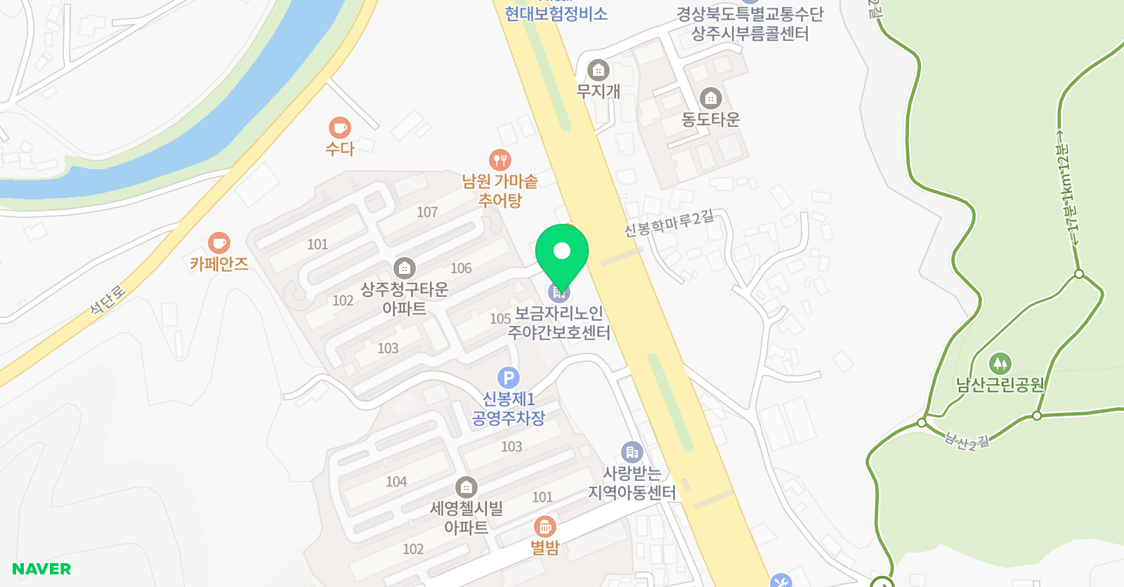 상주유소년풋볼클럽 위치