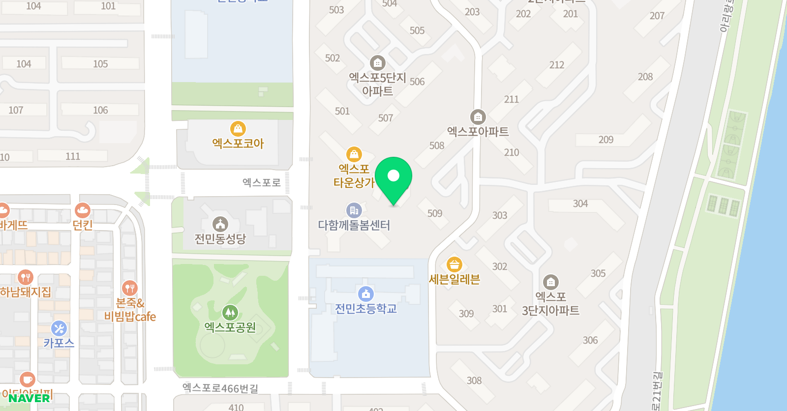 아소비 공부방 유성 전민 엑스포점 위치