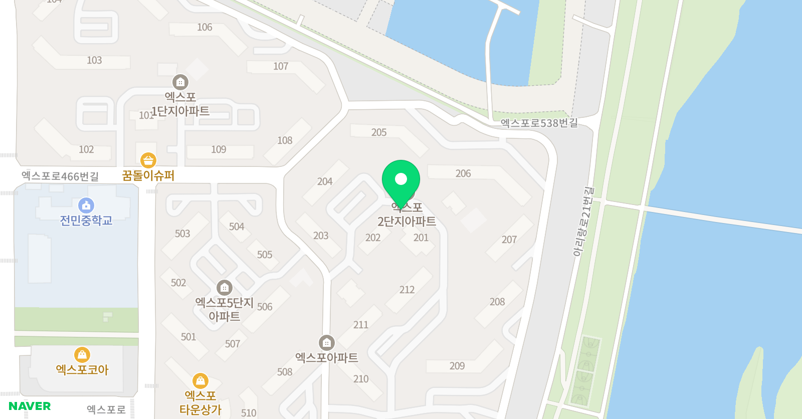 뮤엠 영어 NEST 엑스포2단지 위치