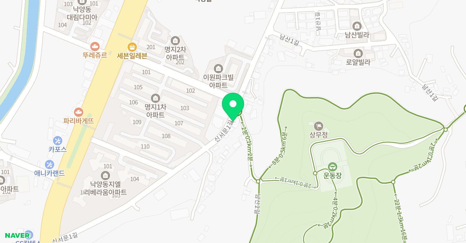청덕 키즈 태권도 위치