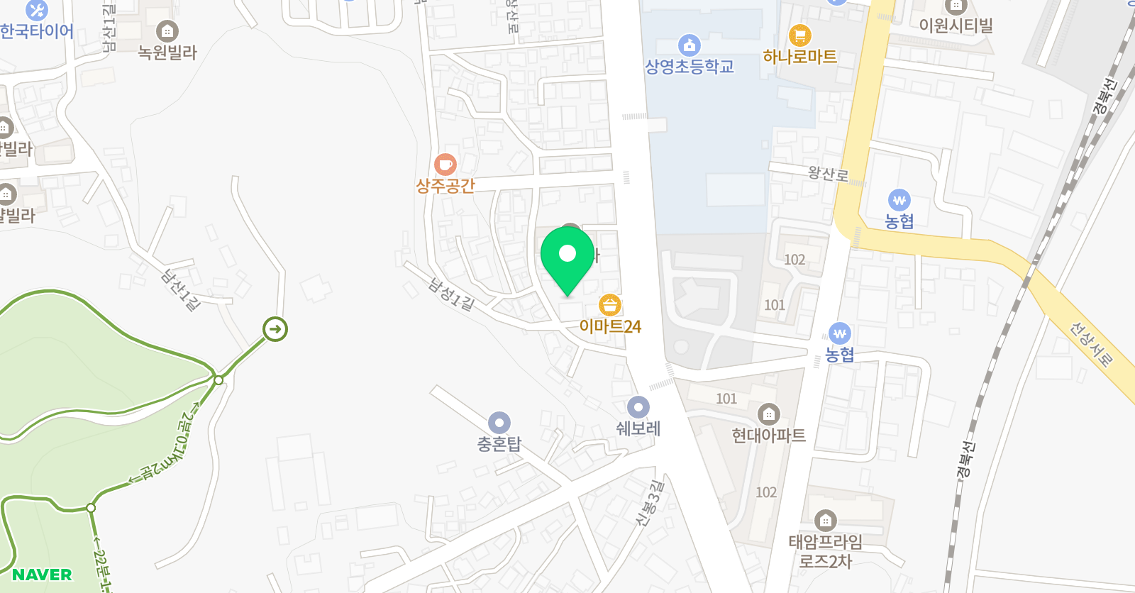 뮤엠 영어 상주상영점 위치