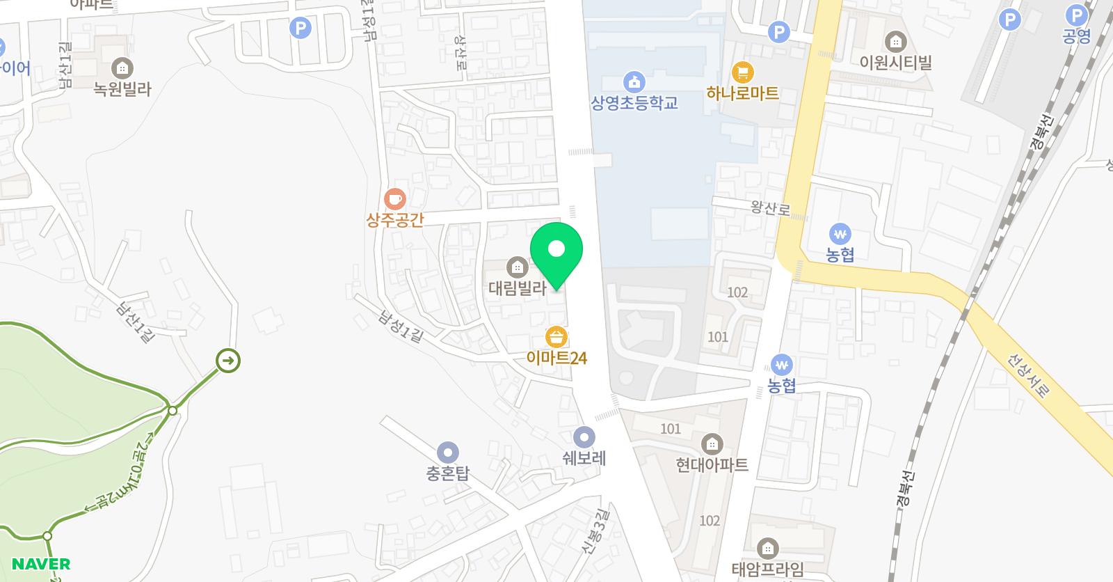 윌그로우어학원 상주캠퍼스 위치