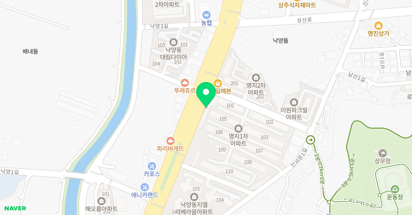 뮤엠 영어 상주명지 영어교습소 위치