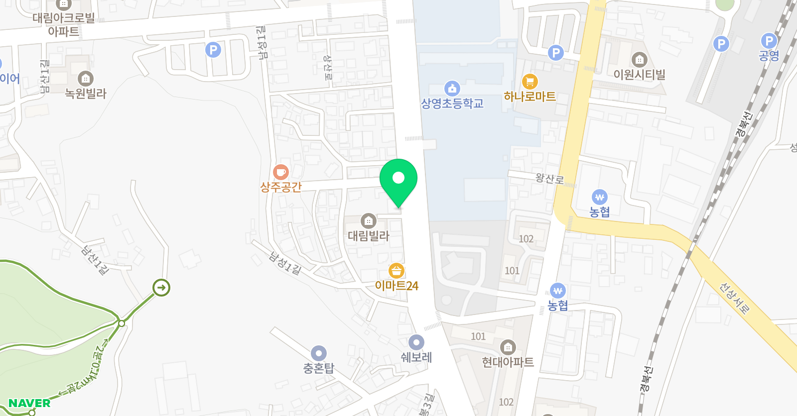 윤선생 영어숲 상주남성 어학원 위치