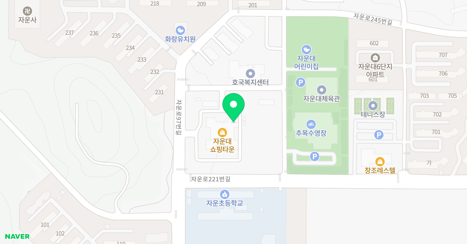 지앤비 영어학원 자운캠퍼스 위치