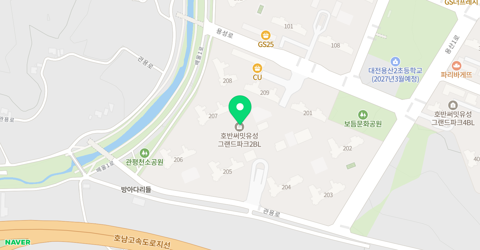 아트앤하트 대전 용산호반써밋그랜드파크점 위치