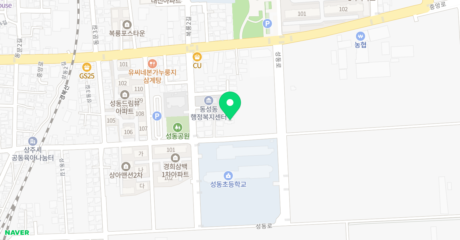 윤선생 영어숲 학원 상주성동교실 위치