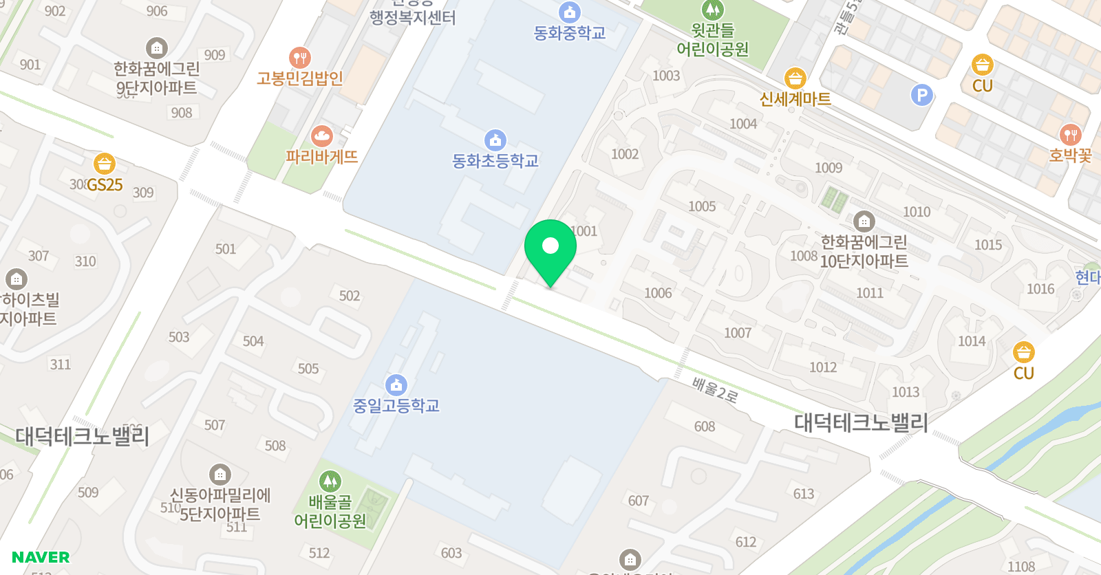뮤엠 영어 관평10단지점 위치