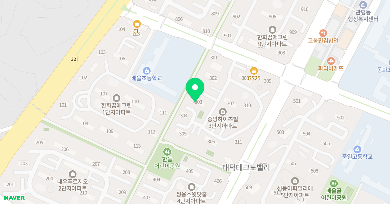 관평 점프셈 수학공부방 위치