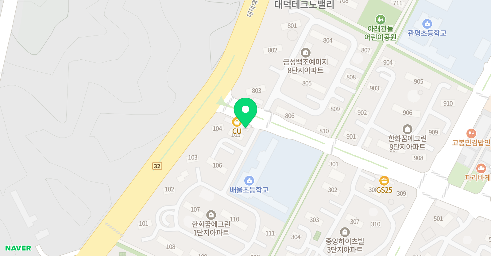 빨간펜 수학의달인 대전테크노점 위치