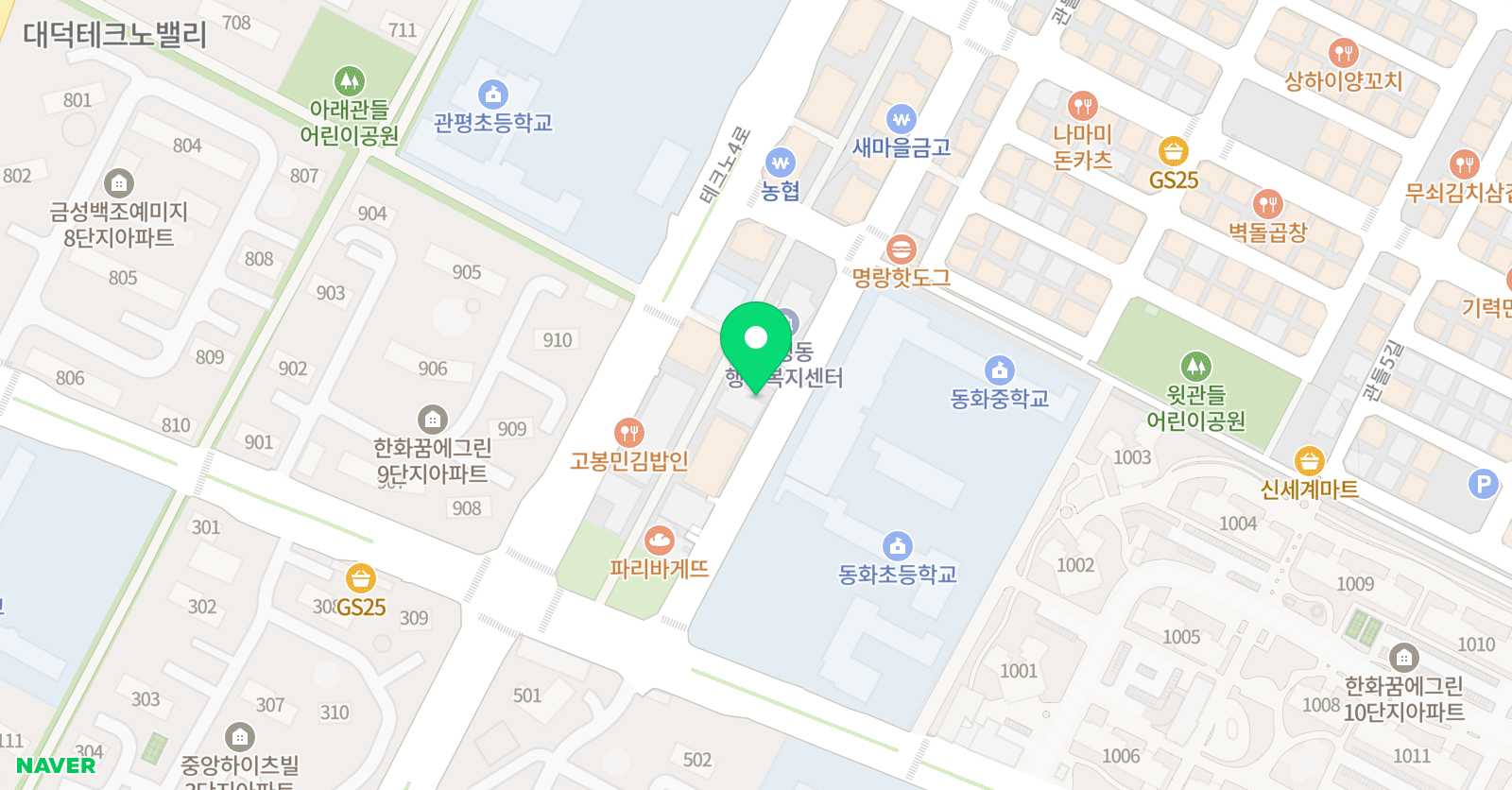 크리아트 대전관평원 위치