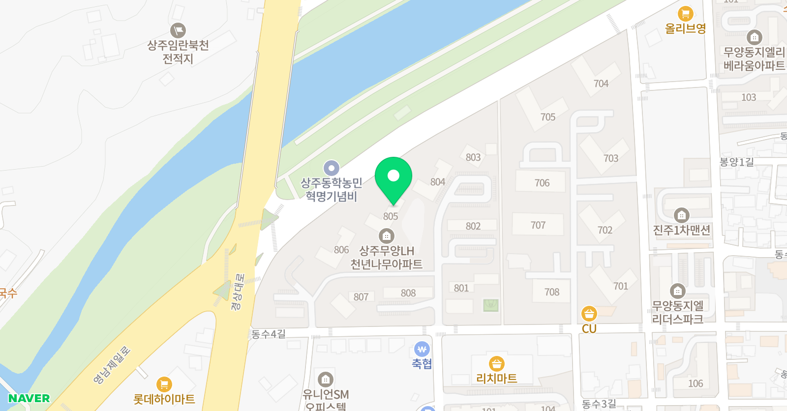 스마트해법영어수학 상주천년나무교실 위치