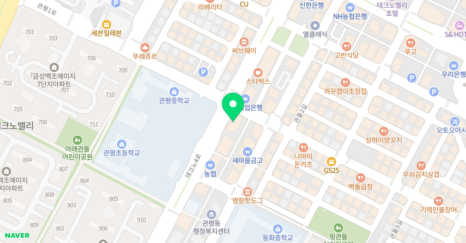 젊은평 미술학원 관평점 위치