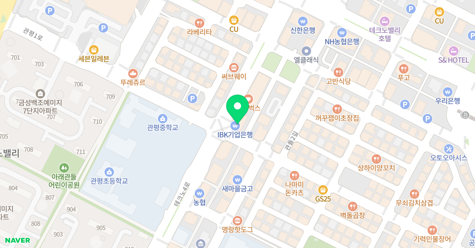 EiE고려대 어학원 대전테크노캠퍼스 위치
