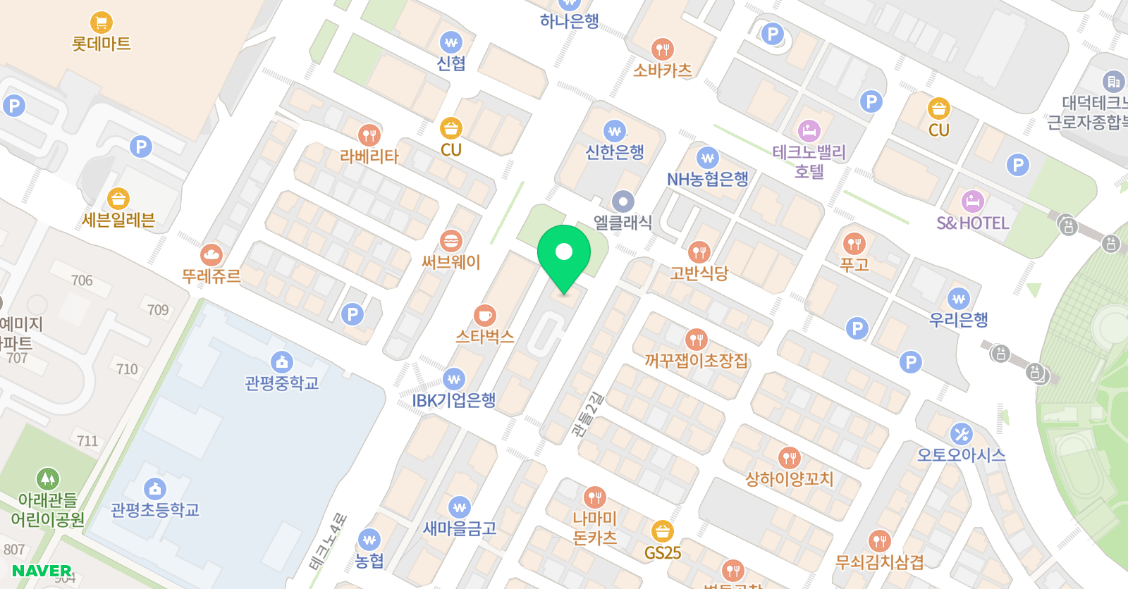 청담 어학원 대전테크노브랜치 위치