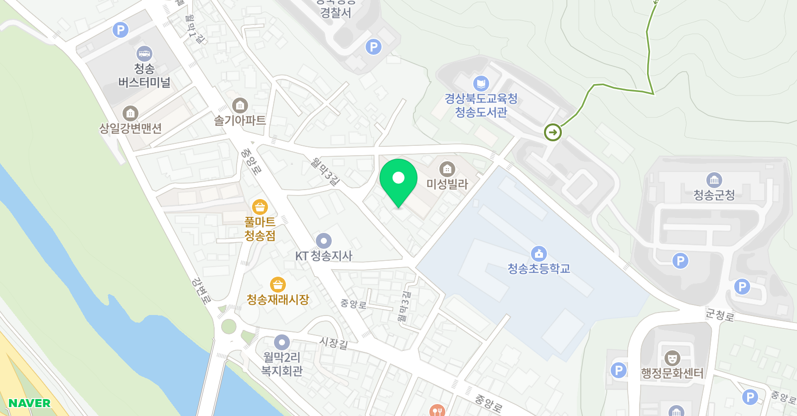 태권도 청송체육관 위치