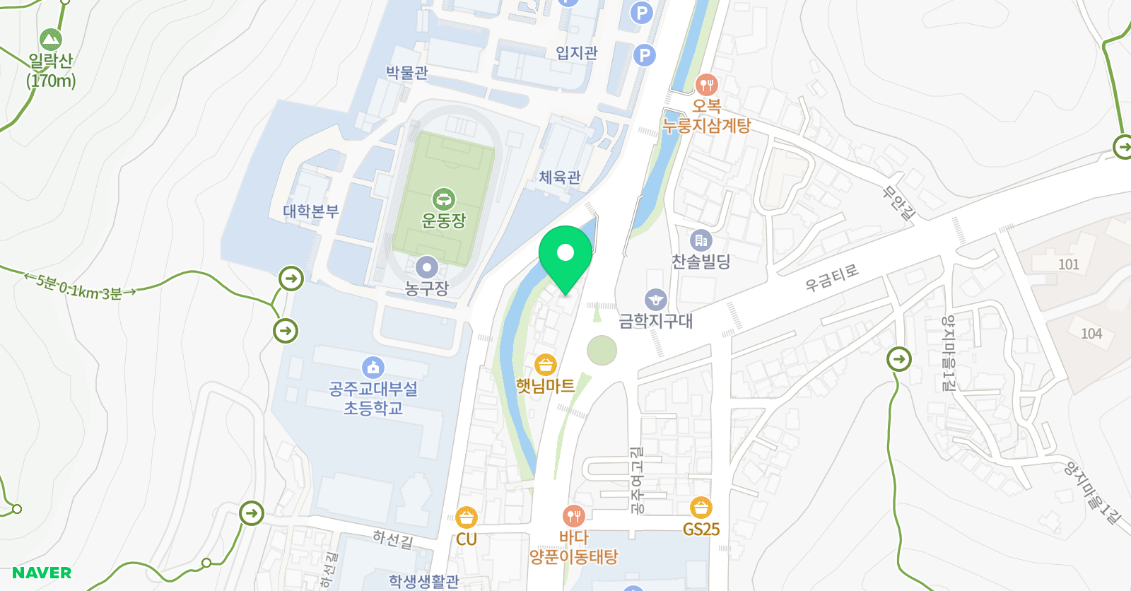 지앤비 영어전문교육 공주중동캠퍼스 위치