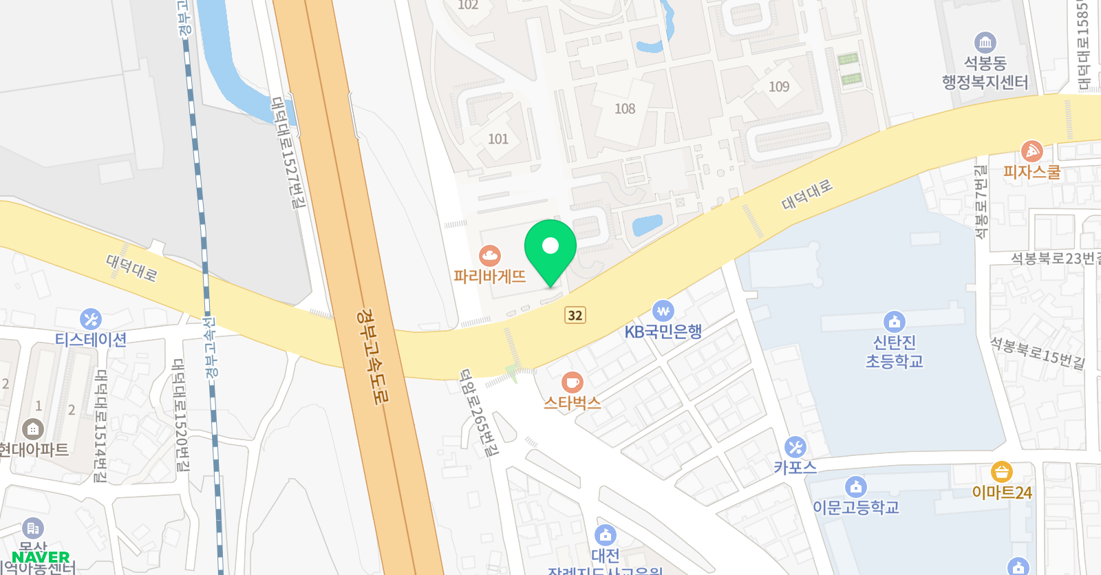 YBM잉글루 대전신탄진제1캠퍼스 위치