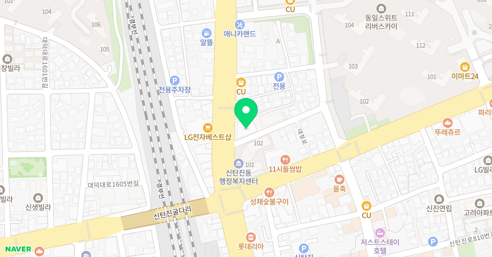S풋볼아카데미 신탄진점 실내구장 위치
