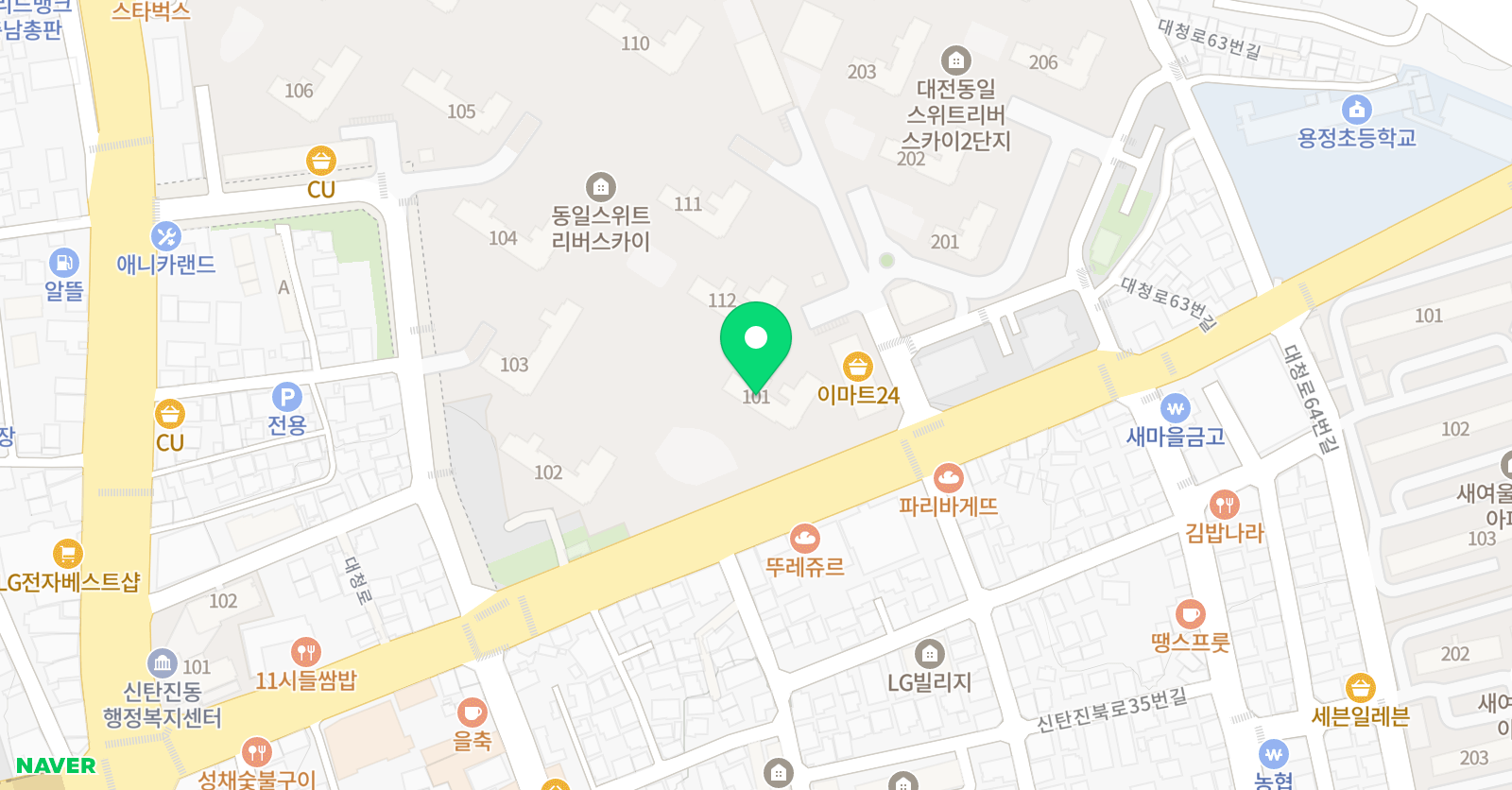 스마트해법 수학 동일스위트1단지점 위치