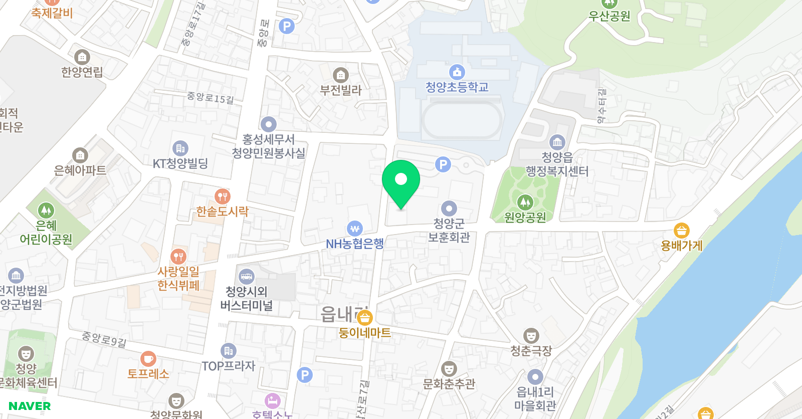 튼튼영어마스터클럽 청양점 위치