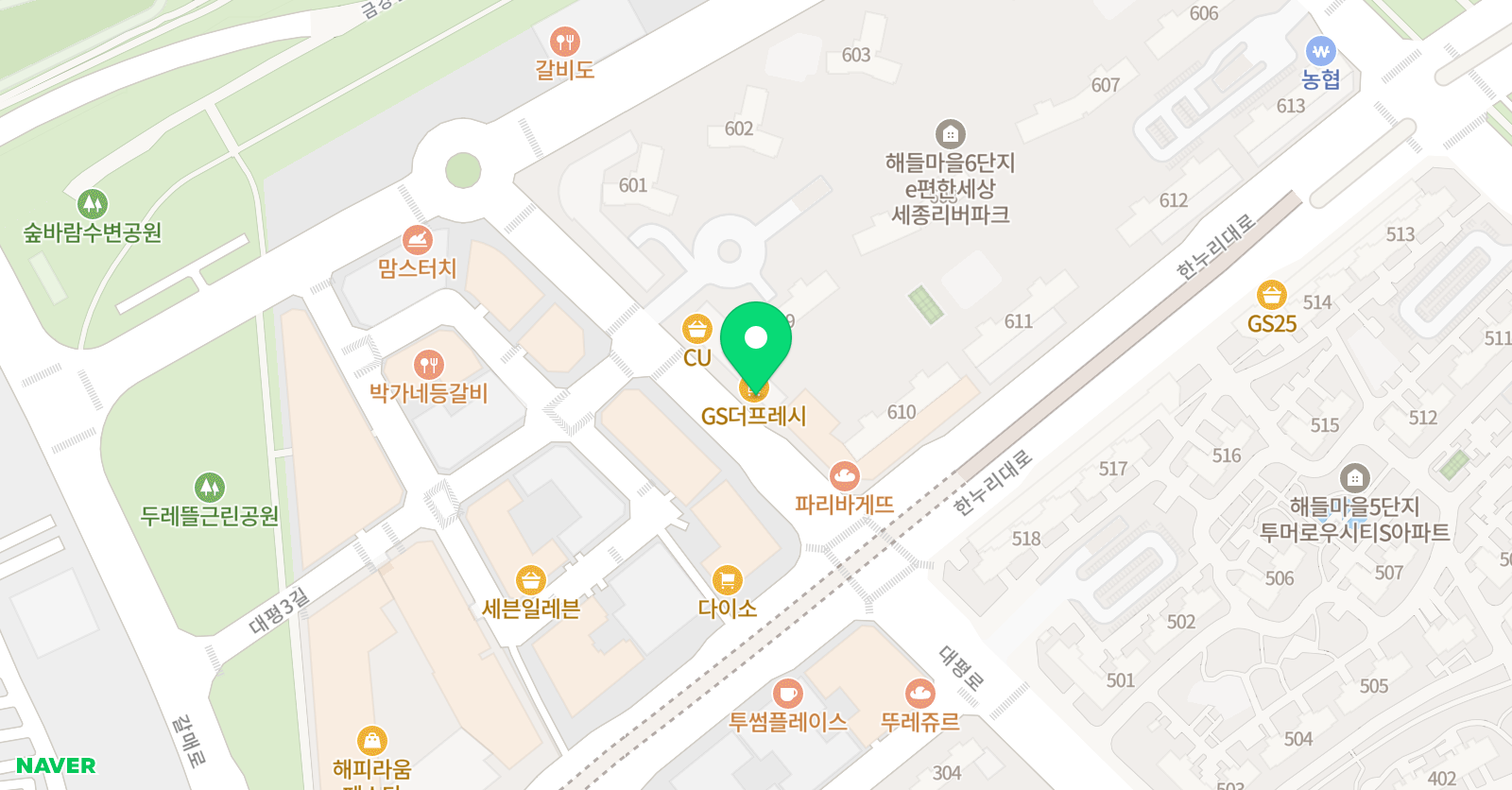 빨간펜 수학의달인 세종대평점 위치