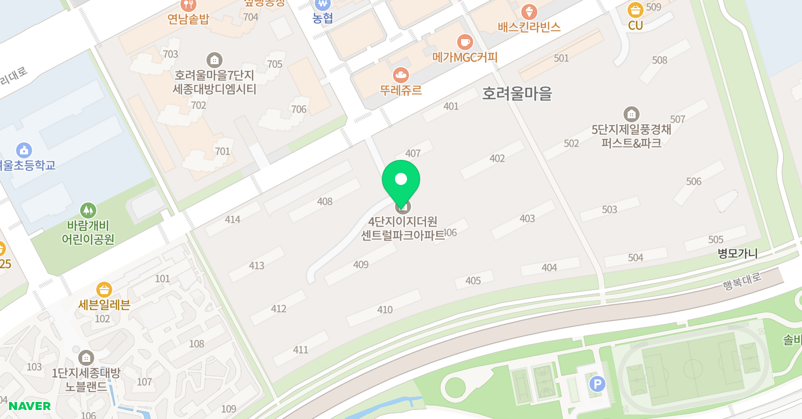 한우리독서토론논술 호려울4단지점 위치