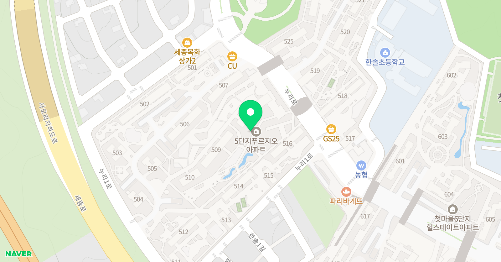 아소비 세종첫마을5단지점 위치