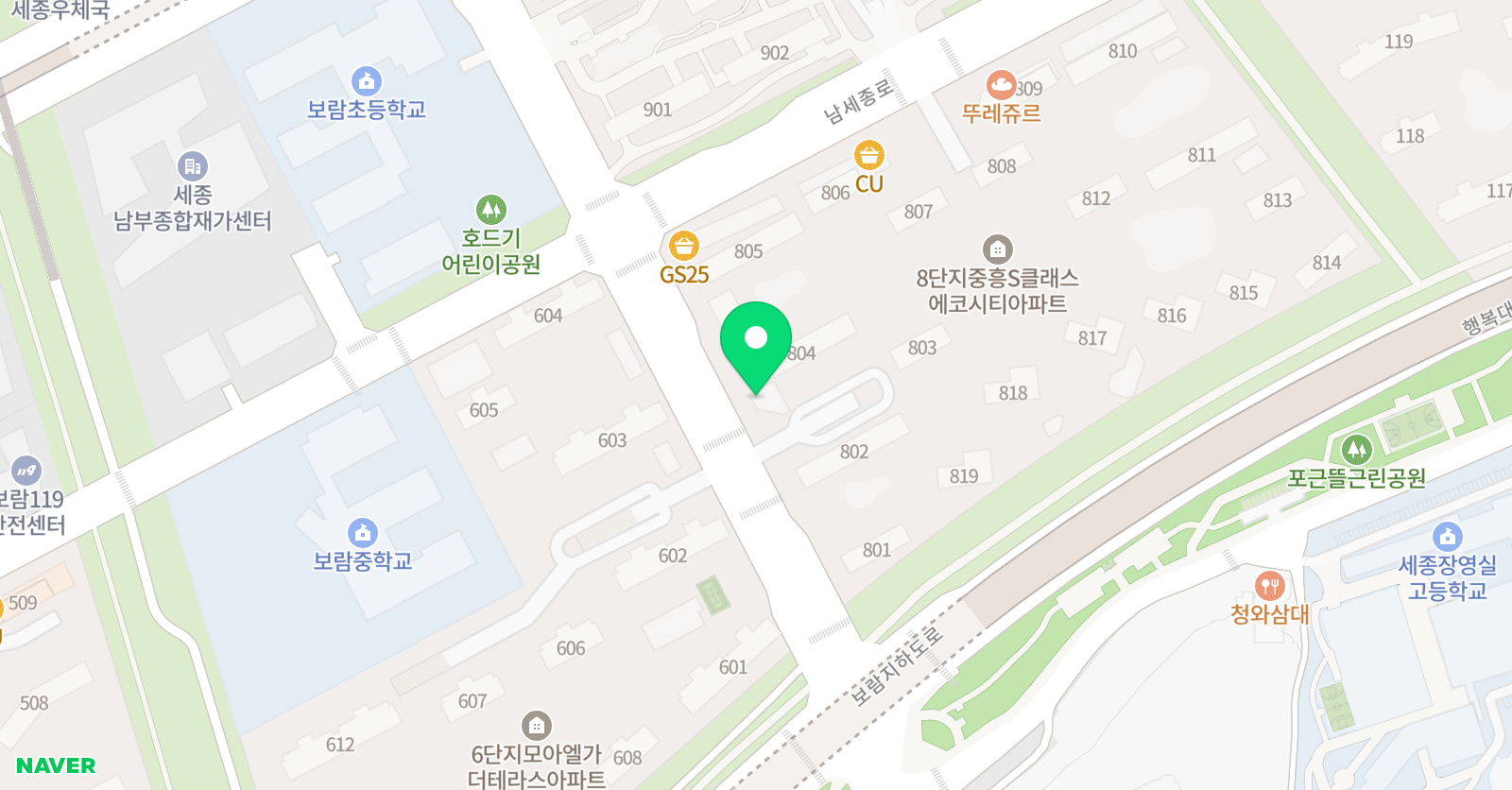 뮤엠 영어 보람중흥NEST 위치