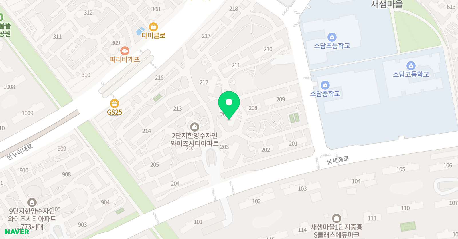 기탄사고력교실 소담새샘마을2단지점 위치