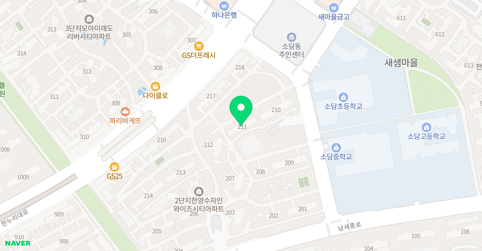 뮤엠 영어 소담한양NEST 위치