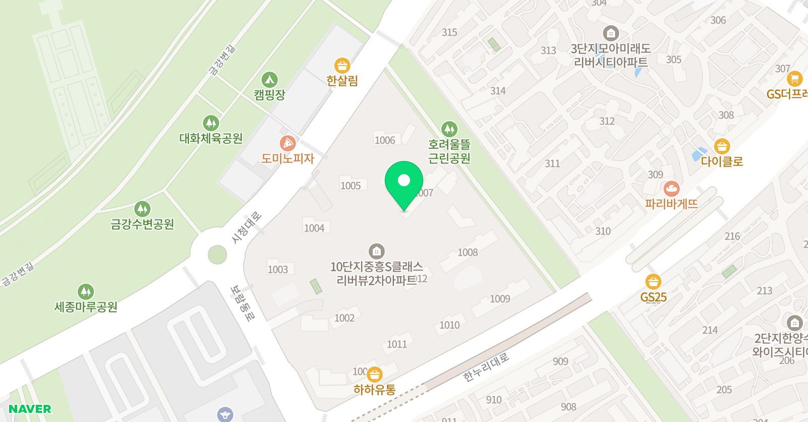 뮤엠영어 보람리버뷰2차NEST 위치