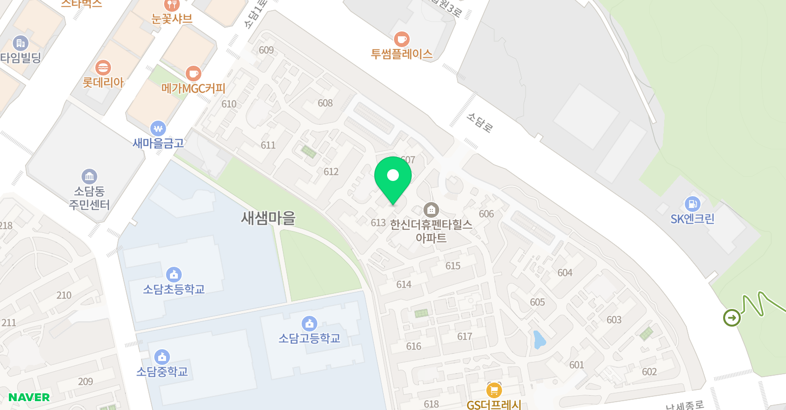 아소비 한글학원 세종새샘6단지점 위치