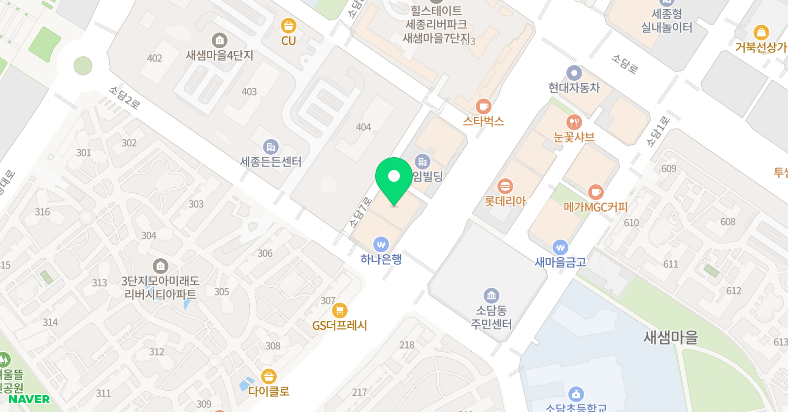 스마트해법 수학영어 새샘바른 학원 위치