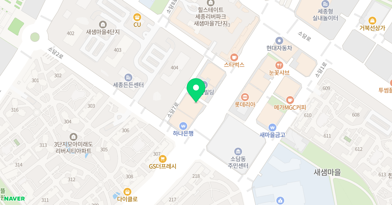 놀작마이 아트 세종소담키즈센터 위치
