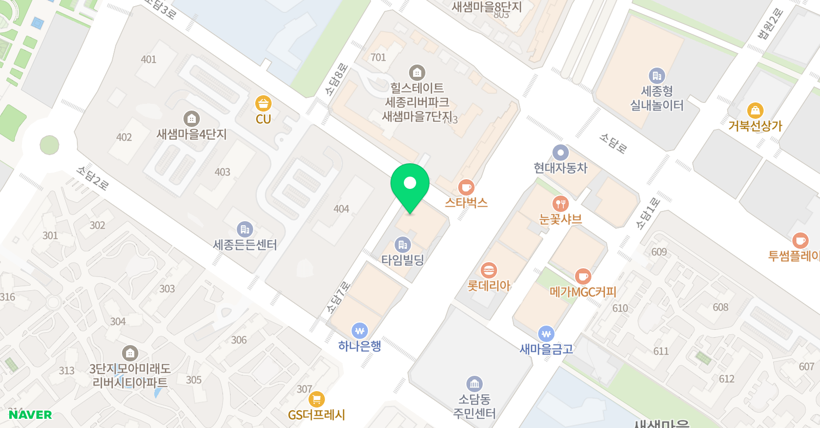 청담 어학원 세종2브랜치 위치