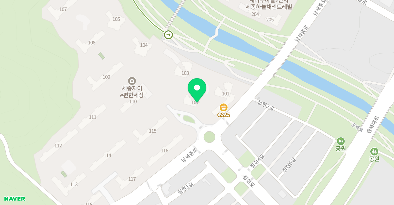 아소비 세종 새나루1단지점 위치