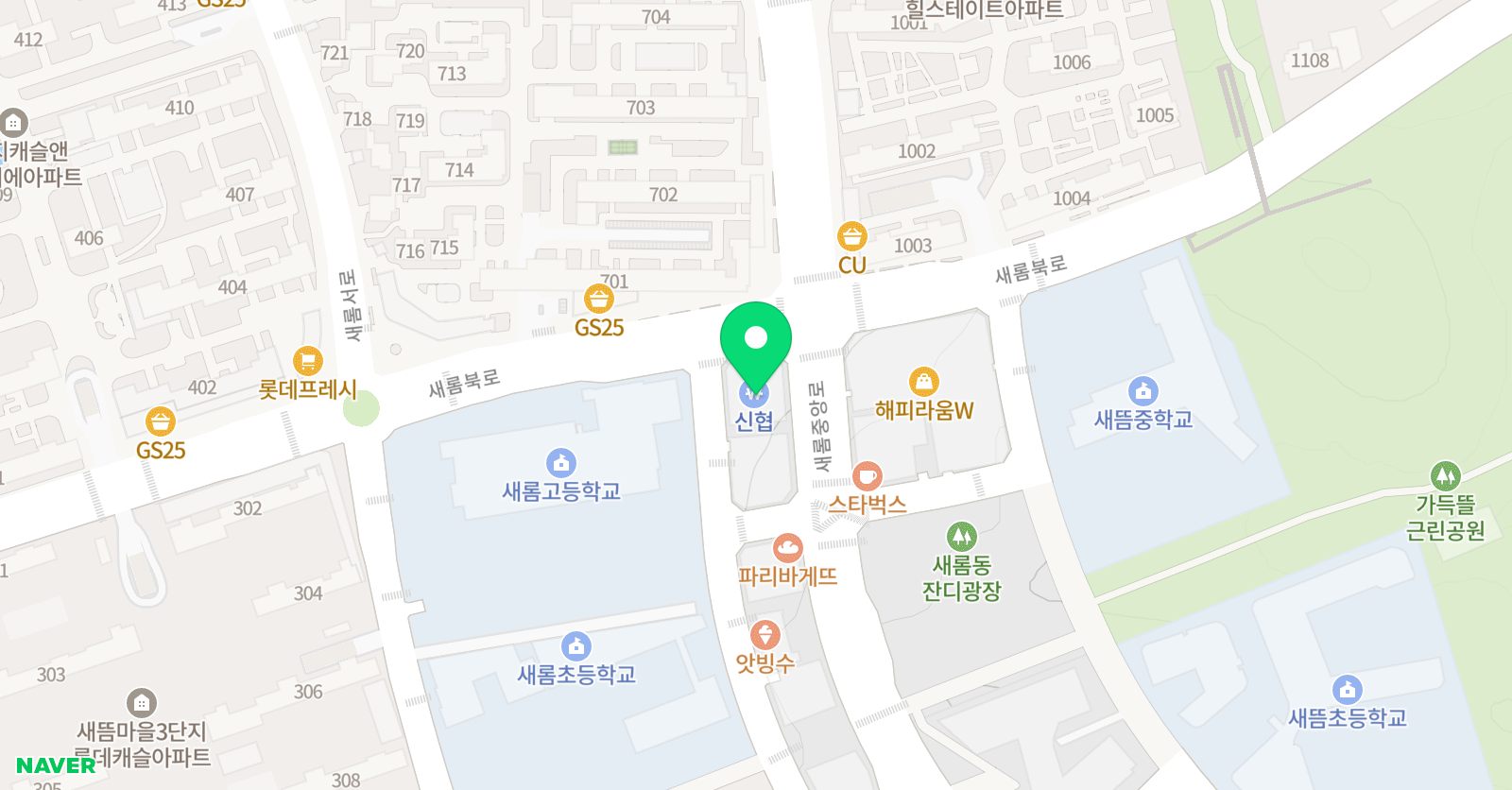 바른 수학학원 새롬캠퍼스 위치
