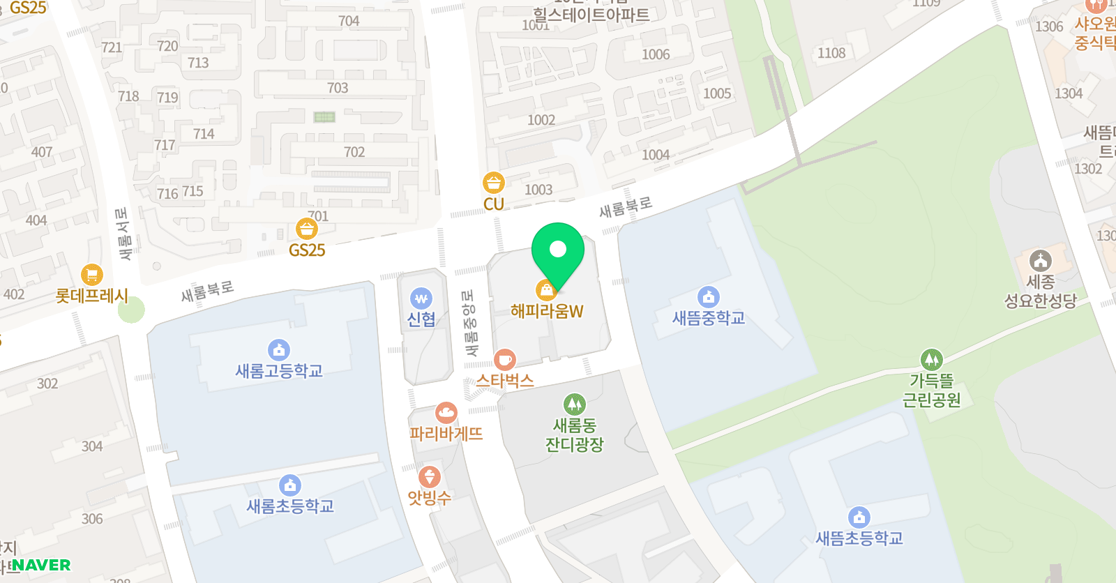 아소비 세종 새롬학원 위치
