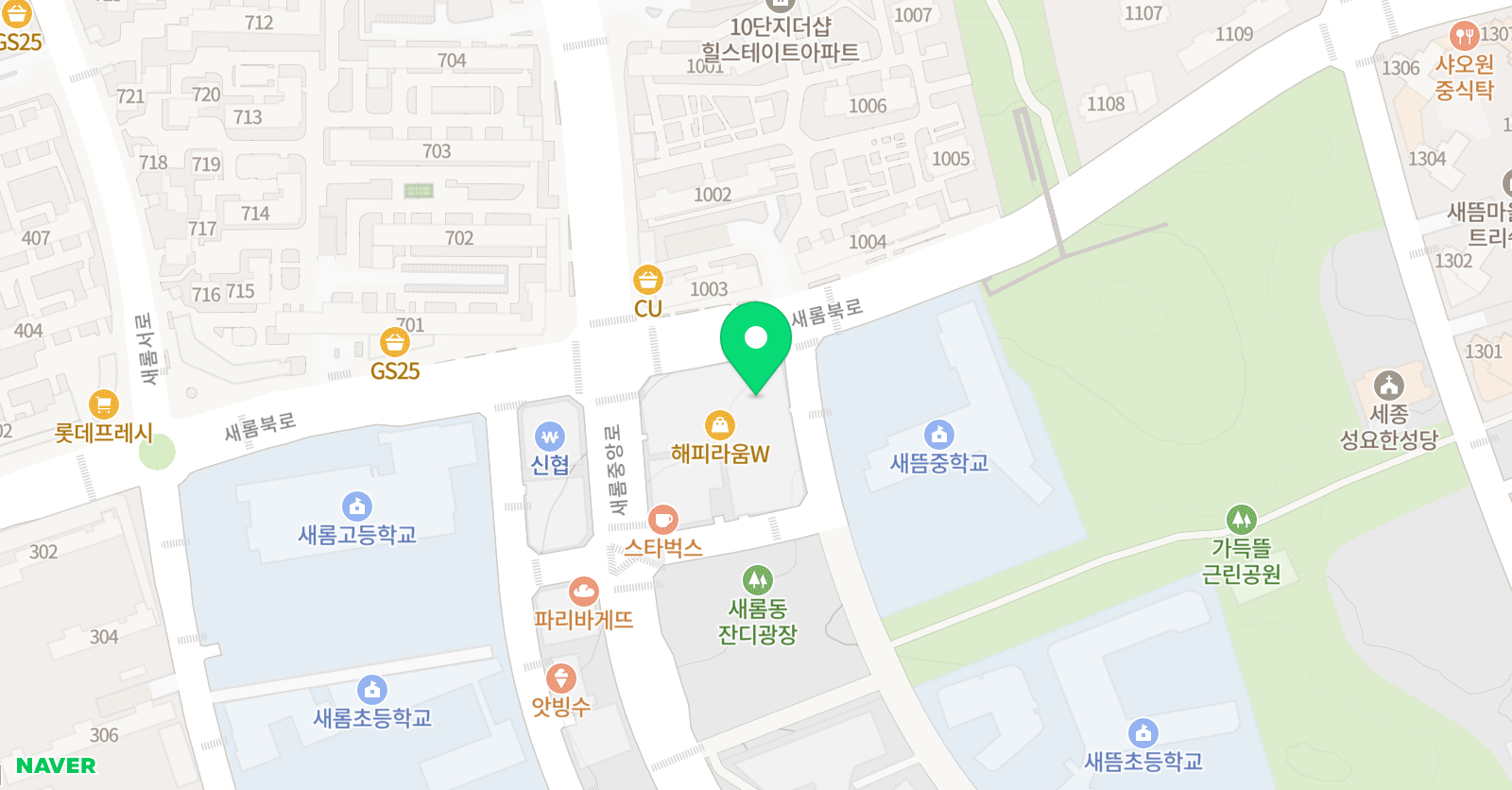 에이프릴 어학원 세종새롬캠퍼스 위치